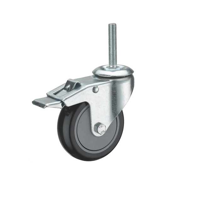 Hardware Furntiure de rodízio de ferro com haste de rosca para carrinho