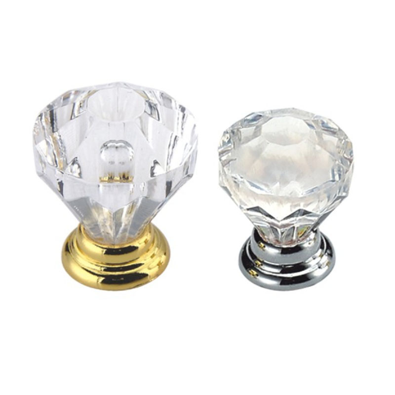 Aço com alça de armário de cristal 32mm botão de guarda-roupa alça de escritório alça de cômoda