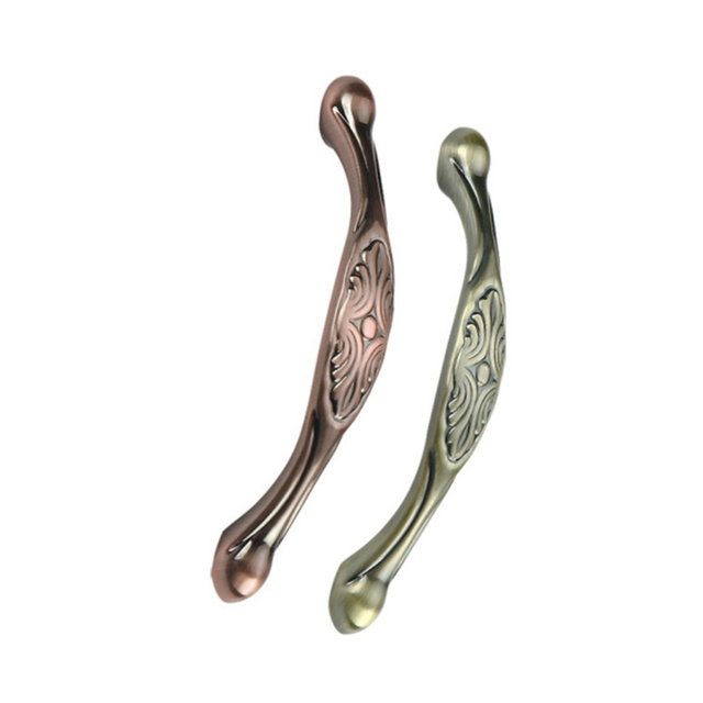 Puxador de cobre antigo Art Déco estilo europeu para gaveta de armário