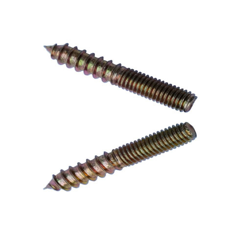 Parafuso passador de rosca dupla de aço Hardware para móveis Parafuso de madeira Parafuso para guarda-roupa