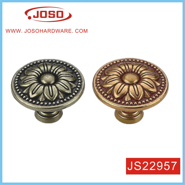 Alça de puxar superior de flor clássica para gabinete