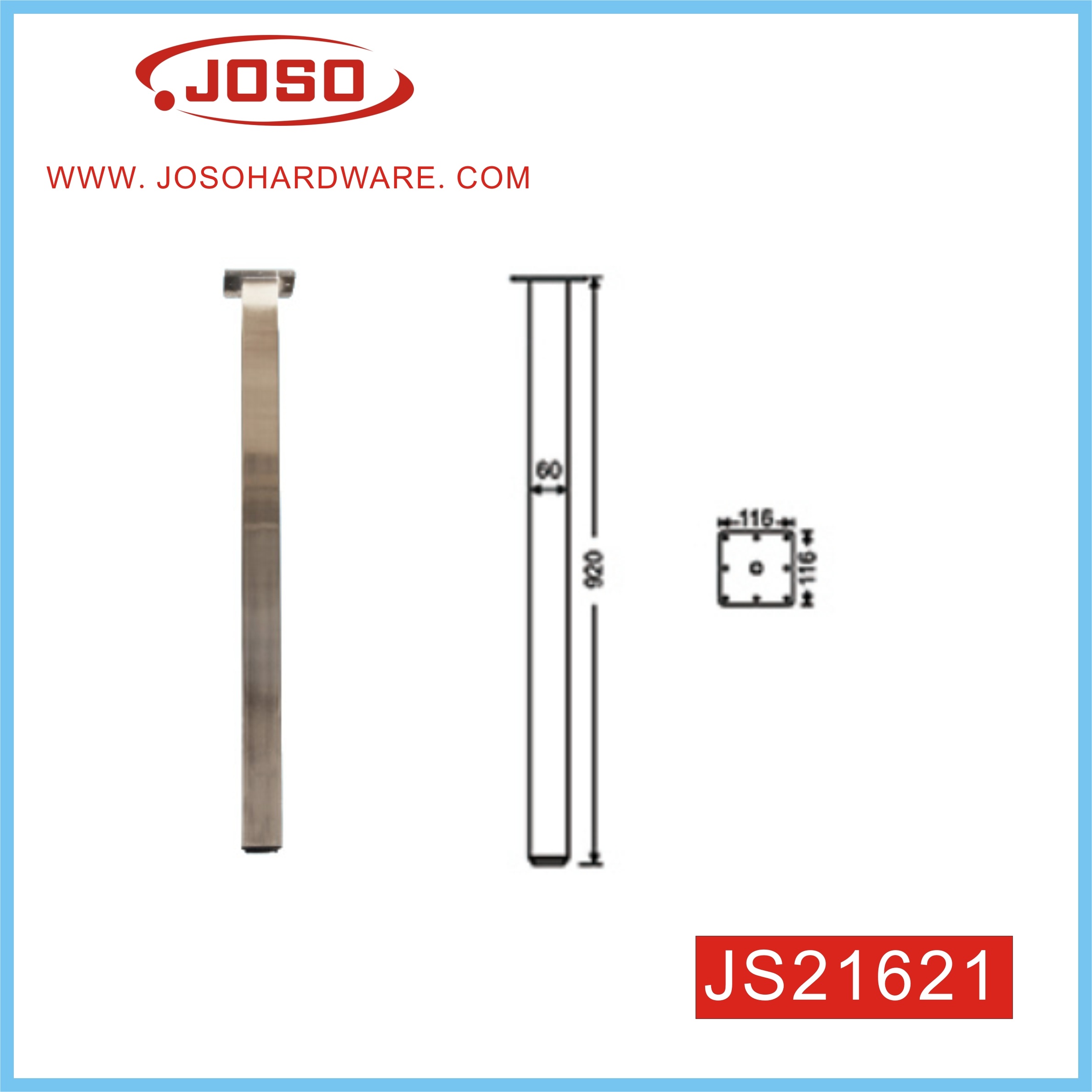 Perna quadrada de metal de venda quente para mesa de jantar
