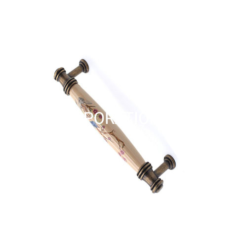 Móveis clássicos, liga de zinco e cerâmica, cobre antigo, 76mm, alça de guarda-roupa