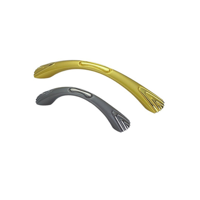 Puxador de cozinha em liga de zinco preto e dourado 64 mm