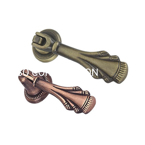 Punho de gaveta de bronze antigo de cobre antigo liga de zinco de 53mm