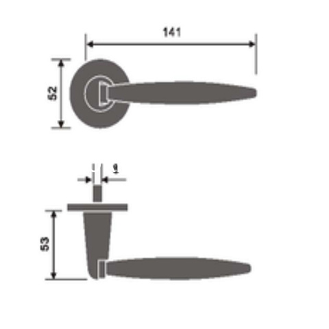 Alça de alavanca de porta de 141 mm de comprimento de moda por atacado Puxador de móveis