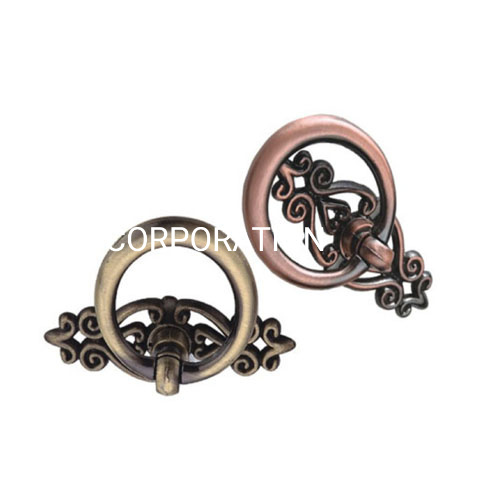 Venda superior antigo cobre vintage 40mm anel alça casa alça de móveis