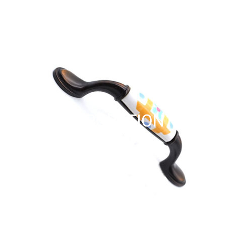 Moda liga de zinco com cerâmica 76mm armário alça gaveta acessórios para móveis