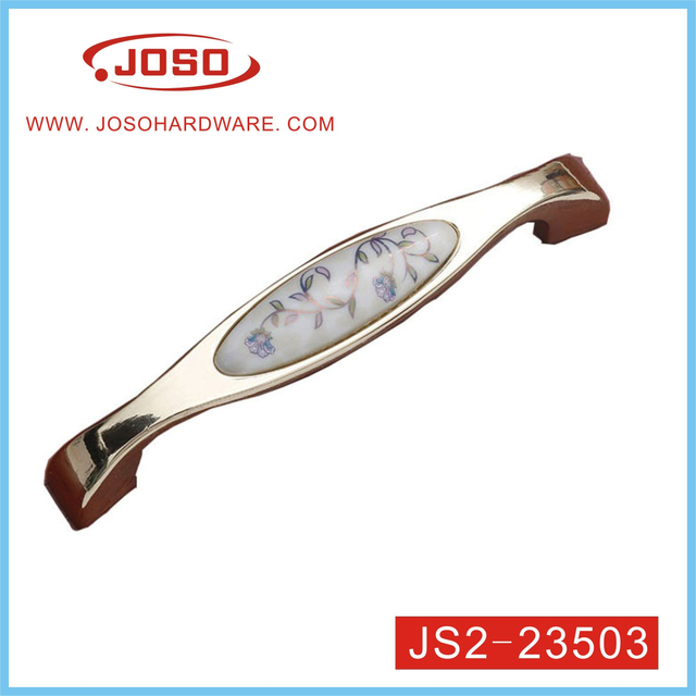 Liga de zinco dourada clássica com alça de cerâmica para guarda-roupa