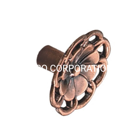 Moda liga de zinco estilo flor móveis lidar com botão do armário botão do guarda-roupa