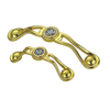 Venda superior liga de zinco 64mm 96mm dourado com alça de diamante de decoração