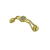 Venda superior liga de zinco 64mm 96mm dourado com alça de diamante de decoração