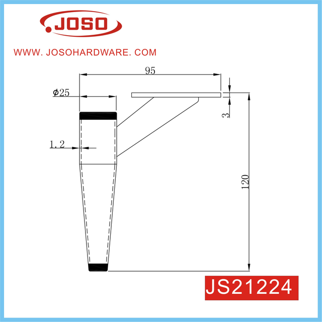 Perna de móveis de metal em forma de arma popular para sofá