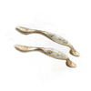 Ouro refinado da moda com flor em liga de zinco e cerâmica alça de gaveta de 96 mm