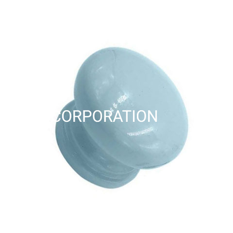 Popular cogumelo colorido de 32 mm em liga de zinco com alça azul de cerâmica para guarda-roupa