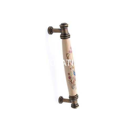 Móveis clássicos, liga de zinco e cerâmica, cobre antigo, 76mm, alça de guarda-roupa