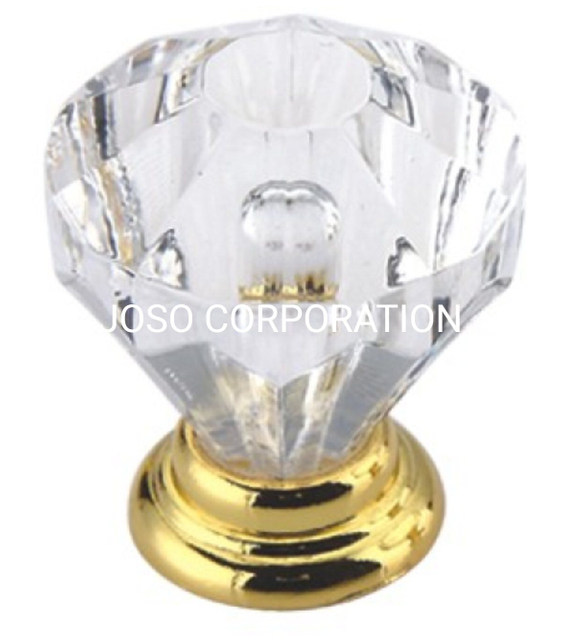 Aço com alça de armário de cristal 32mm botão de guarda-roupa alça de escritório alça de cômoda