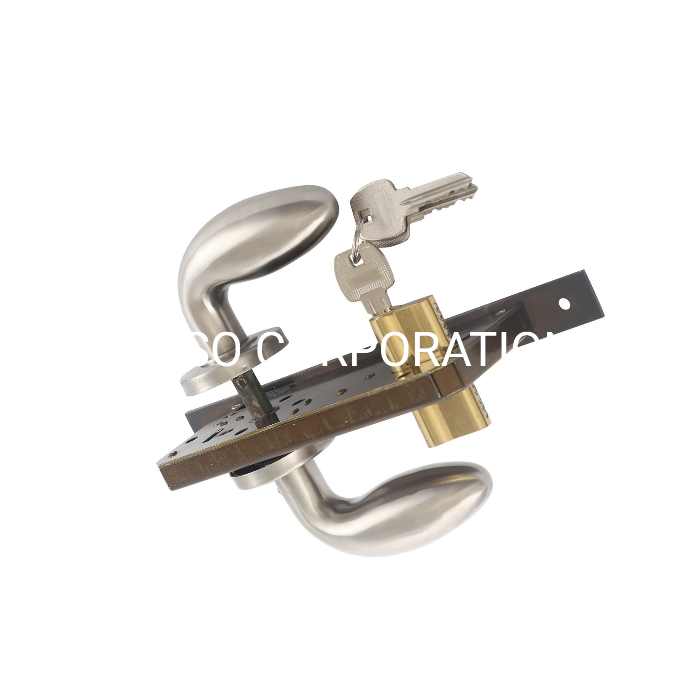 Maçaneta moderna da alavanca da porta com cilindro de fechadura de aço para móveis com corpo de fechadura