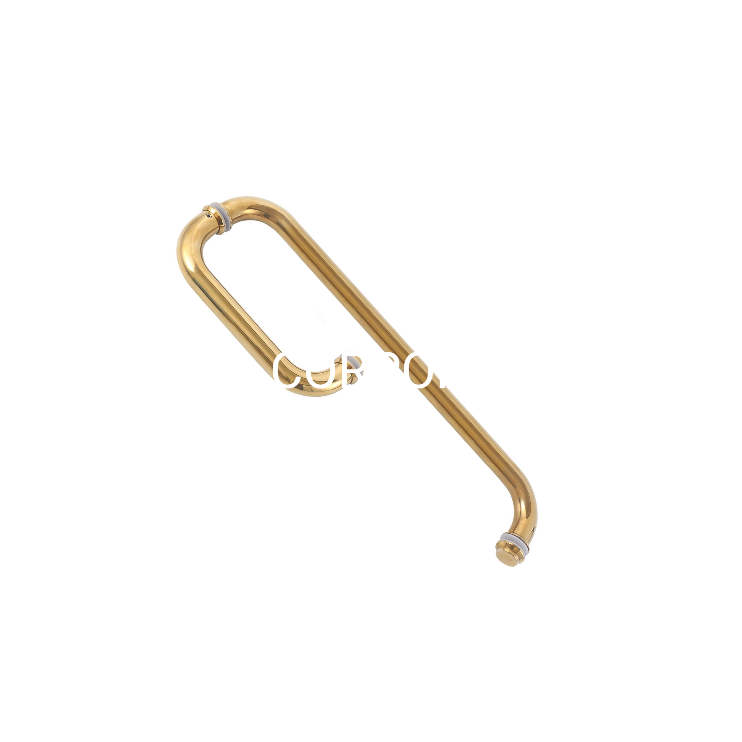 Puxador tubular banhado a latão de aço inoxidável 304 de ferragens para móveis para porta de vidro