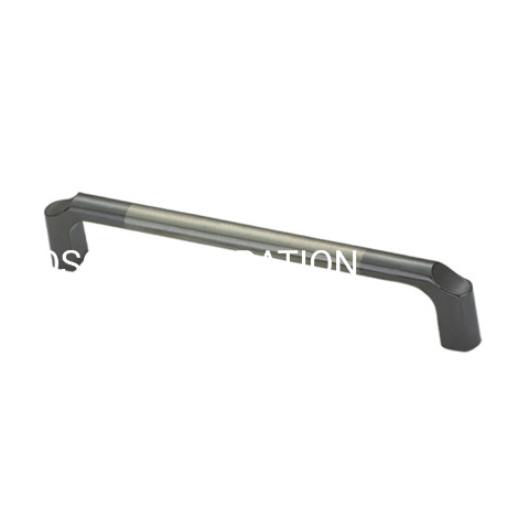 Escova de moda em liga de zinco de 64 mm e alça decorativa preta para móveis de barra