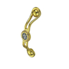 Venda superior liga de zinco 64mm 96mm dourado com alça de diamante de decoração
