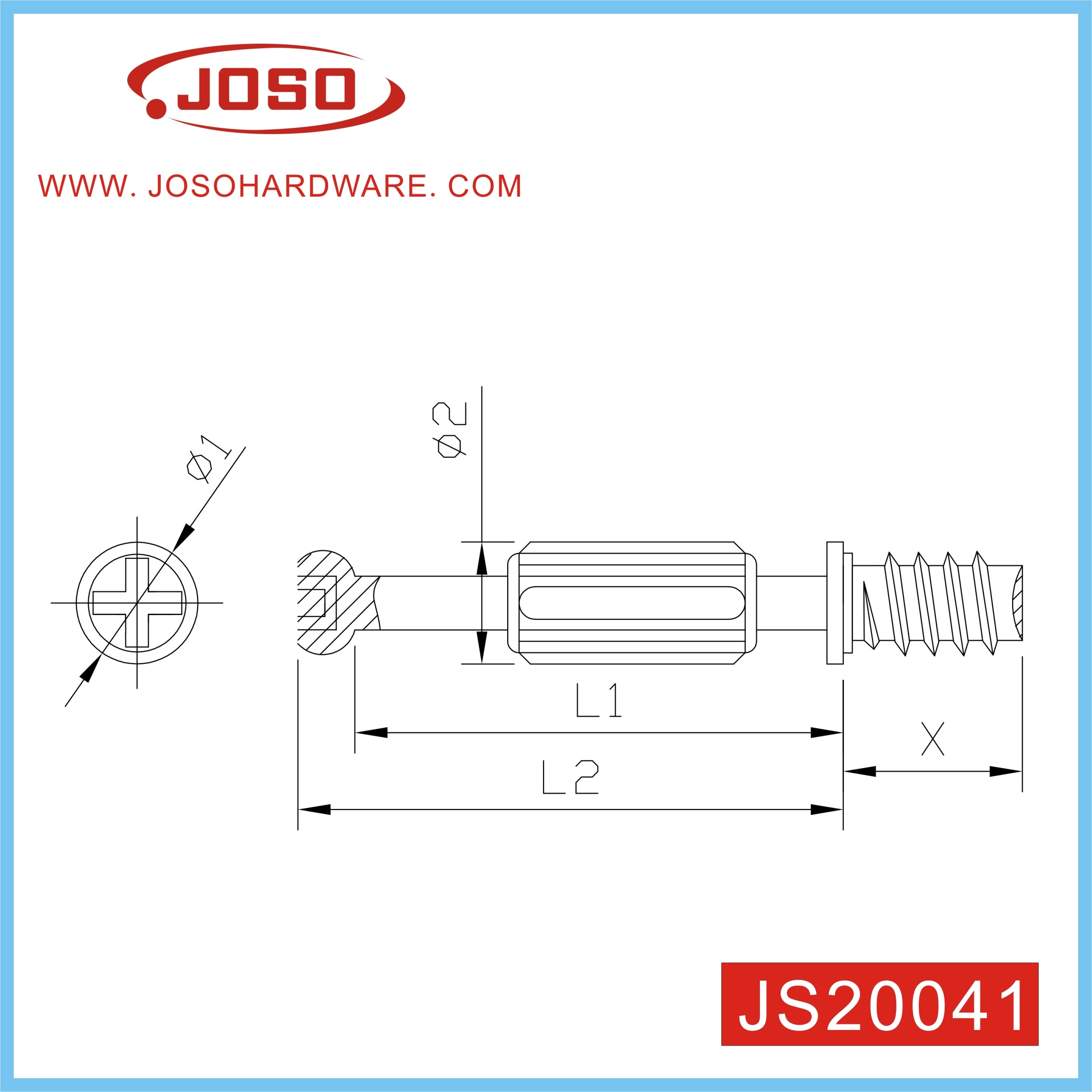 Js20041 Comprimento personalizado de boa qualidade e parafuso de gaveta de cor