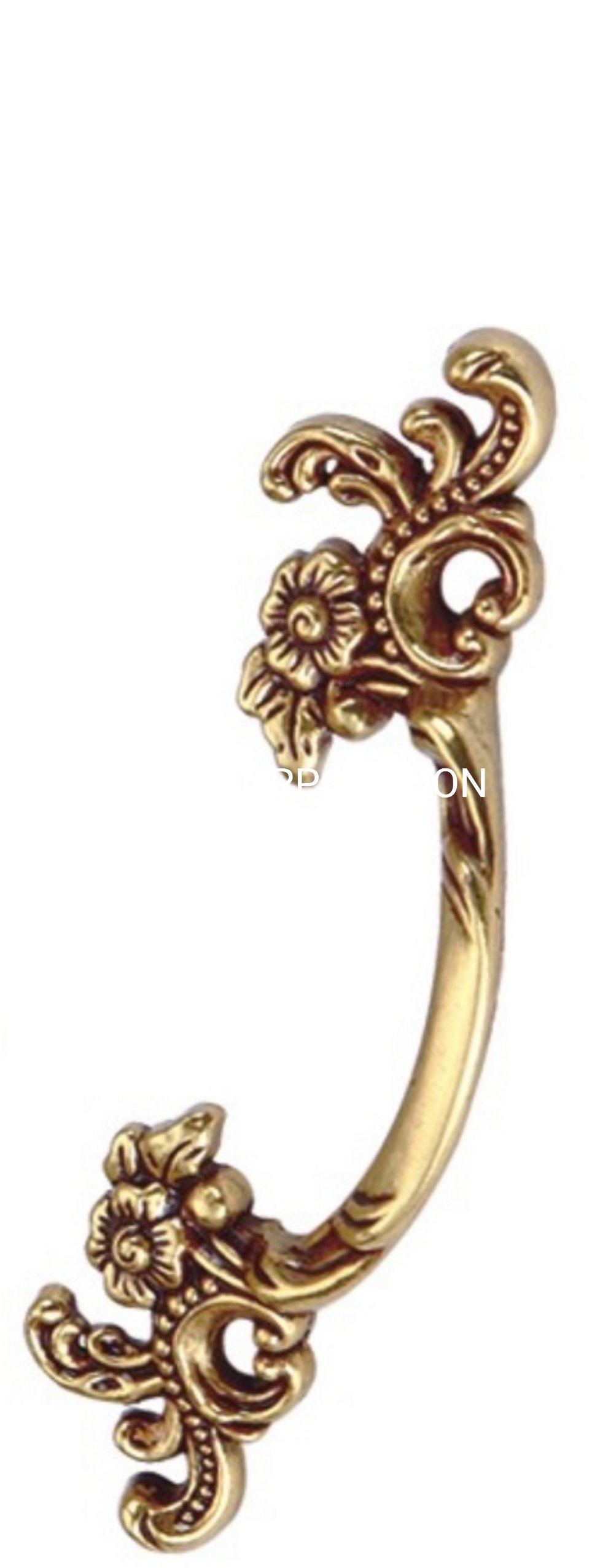 Fornecimento de fábrica em liga de zinco flor arco alça de armário alça de cômoda alça de guarda-roupa ferragens de móveis