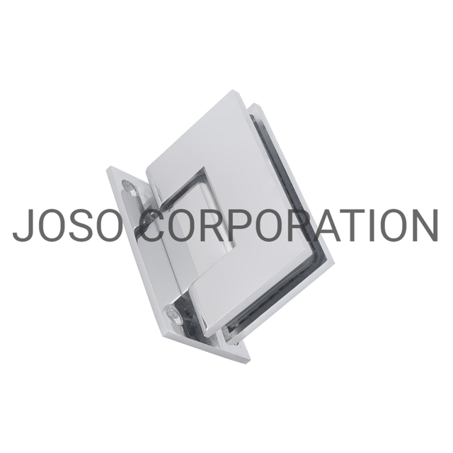 Dobradiça de latão de 90 graus, vidro para parede, ferragem de porta de vidro, acabamento cromado brilhante, dobradiça de banheiro