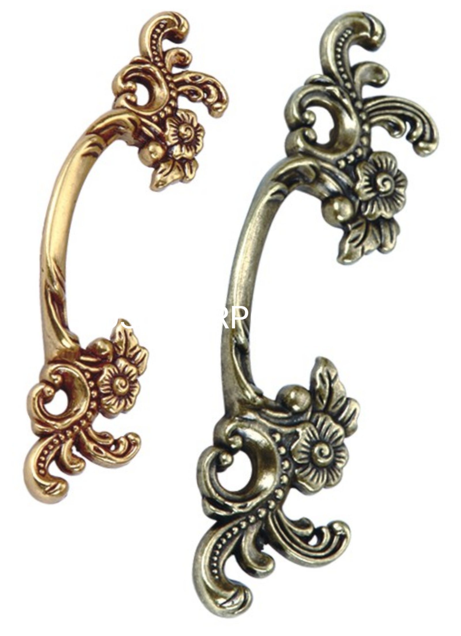 Fornecimento de fábrica em liga de zinco flor arco alça de armário alça de cômoda alça de guarda-roupa ferragens de móveis