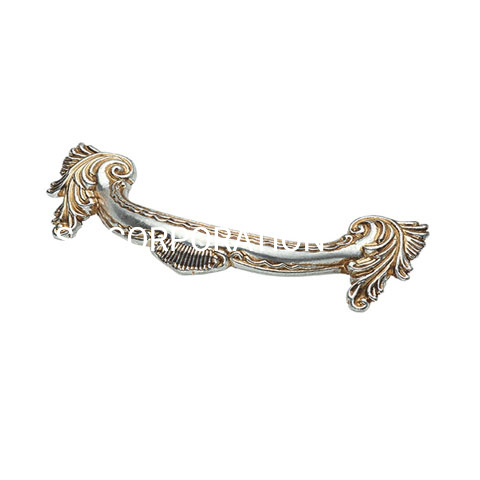 Tira delicado liga de zinco de 64mm e punho dourado da gaveta do armário do arco