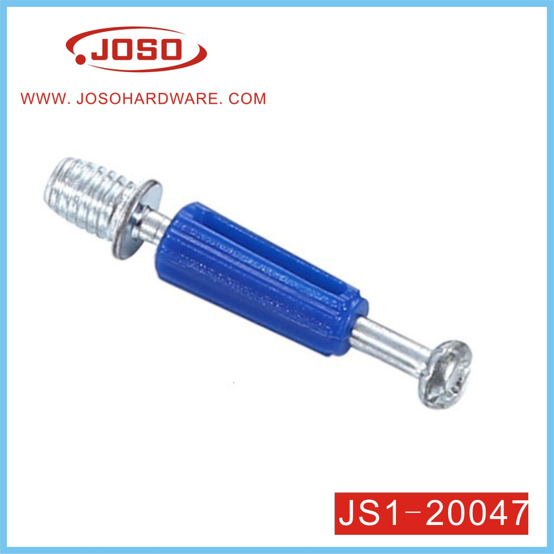 Parafuso de plástico azul de ferragens para móveis para conector