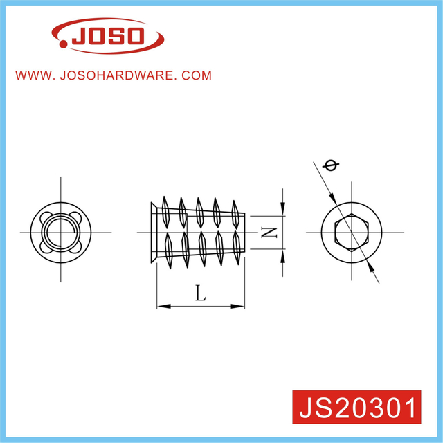 Porca de inserção de aço padrão para móveis