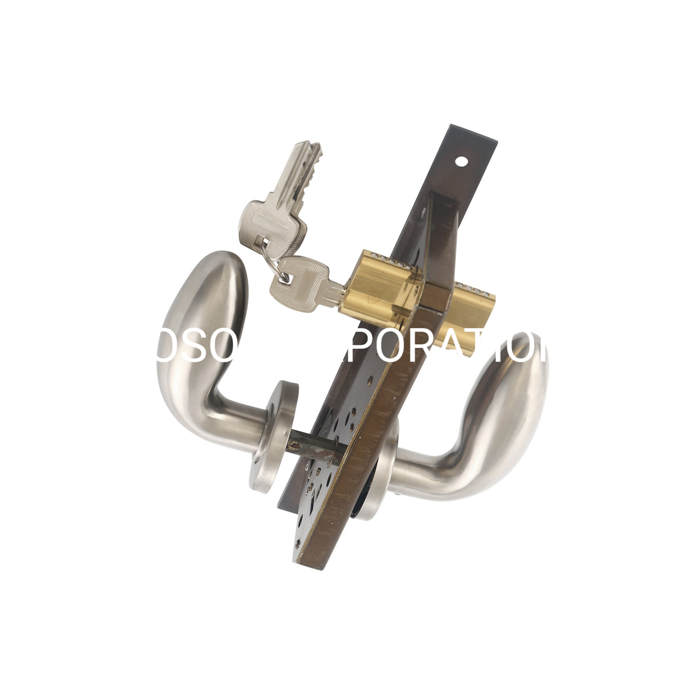 Maçaneta moderna da alavanca da porta com cilindro de fechadura de aço para móveis com corpo de fechadura