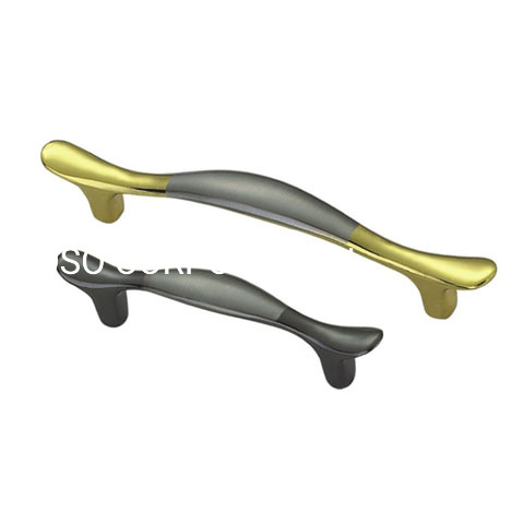 Atacado dourado e cinza 128 mm para móveis puxador para armário de cozinha