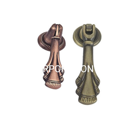 Punho de gaveta de bronze antigo de cobre antigo liga de zinco de 53mm