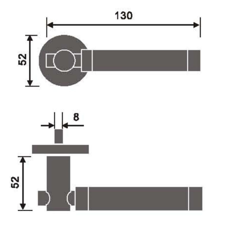 Maçaneta de cozinha com maçaneta de aço acetinado 304 sólido de 130 mm