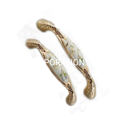 Punho elegante da cerâmica da mobília do punho da gaveta da tração da cerâmica da liga de zinco 96mm