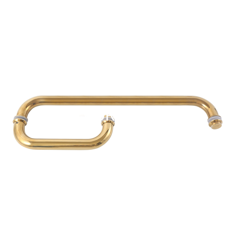 Puxador tubular banhado a latão de aço inoxidável 304 de ferragens para móveis para porta de vidro