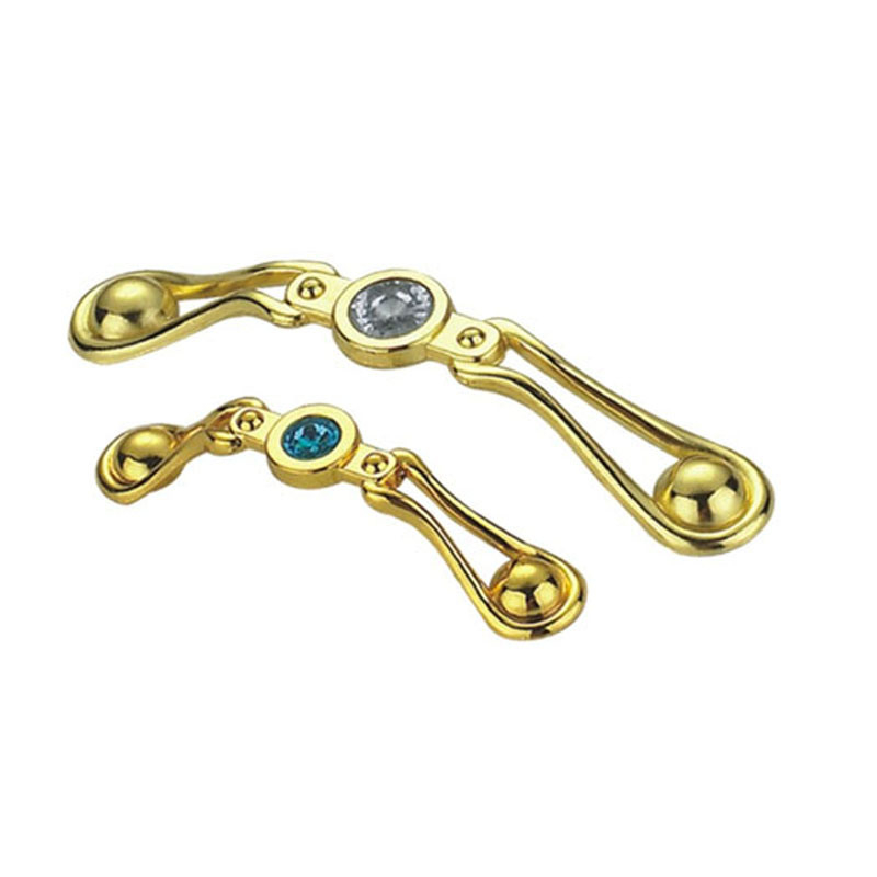 Alça de peito com alça de diamante dourada de liga de zinco de alta qualidade 64 mm 96 mm