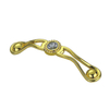 Venda superior liga de zinco 64mm 96mm dourado com alça de diamante de decoração