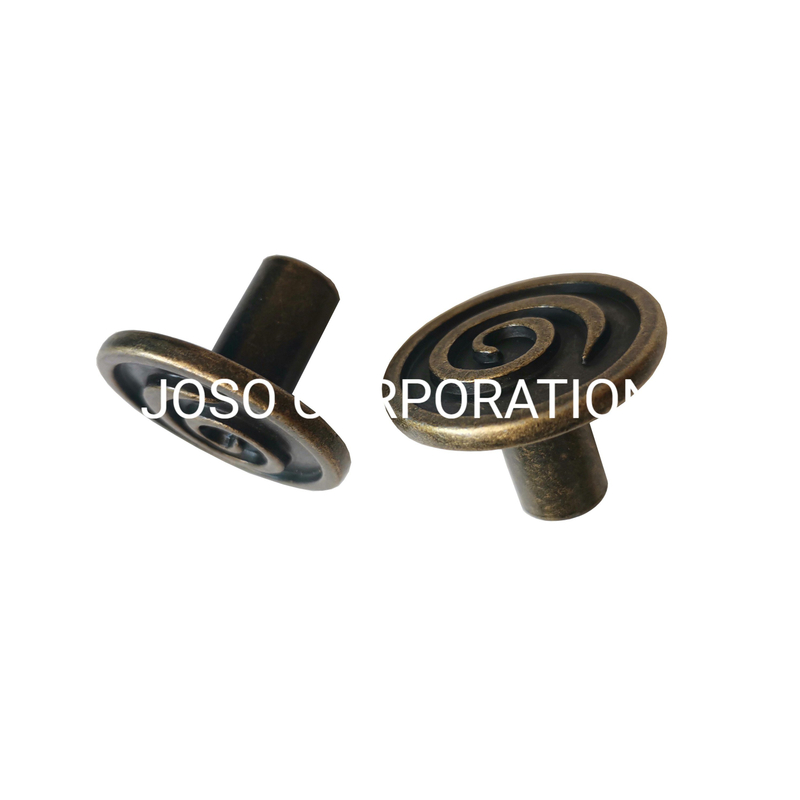 Puxador de liga de zinco de cogumelo redondo clássico para móveis Puxador de armário