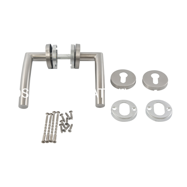 Alavanca de porta de vidro de metal popular, maçaneta de alavanca de móveis