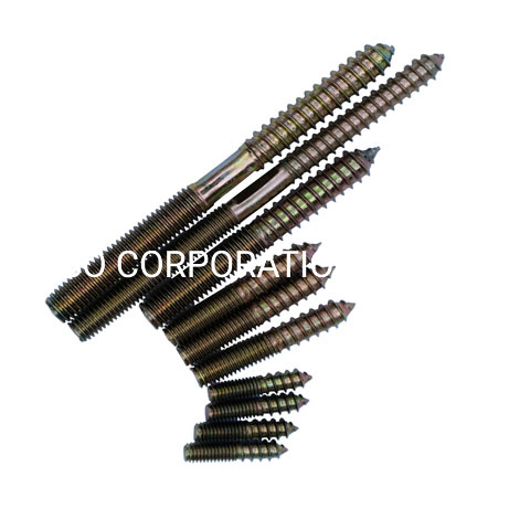 Parafuso de gancho de rosca dupla de metal de carbono M8 acessórios de conector de hardware para móveis