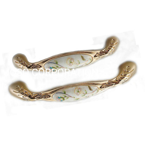 Punho elegante da cerâmica da mobília do punho da gaveta da tração da cerâmica da liga de zinco 96mm