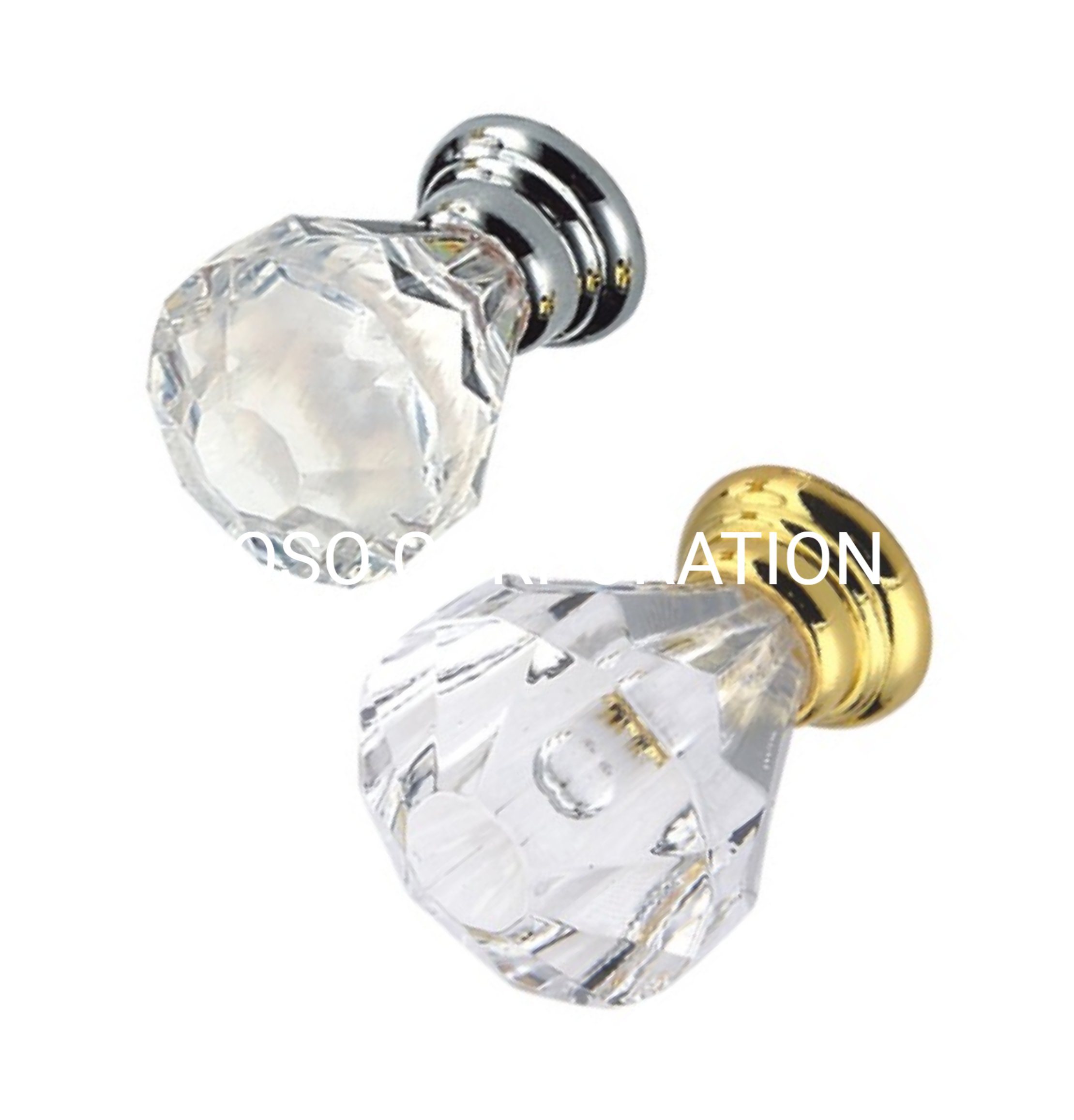 Aço com alça de armário de cristal 32mm botão de guarda-roupa alça de escritório alça de cômoda