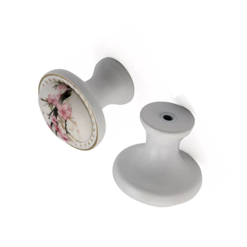 Fornecimento de fábrica 34mm alça de cerâmica de liga de zinco alça de peito alça de cozinha