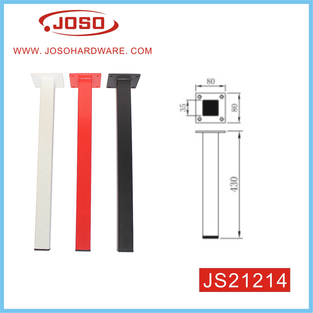 Perna de móveis quadrados de metal personalizados para mesa de sala de estar