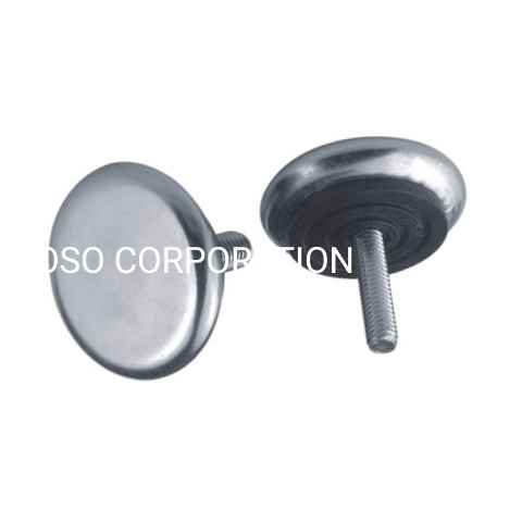 Fornecimento de fábrica M8 metal branco com parafuso ajustável de plástico para perna de mesa