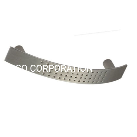 Venda por atacado de liga de zinco 128mm banhado a ouro arco ondulado alça de gaveta de guarda-roupa