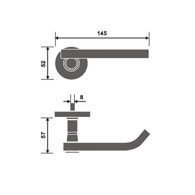304 de aço inoxidável SUS201 alavanca de porta 145mm alça de cozinha alça de cozinha